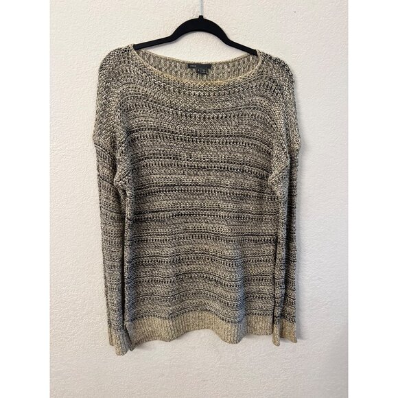 Vince Womens marbled tight knit long sleeve Sweater S Gray & White Striped - Picture 3 of 6